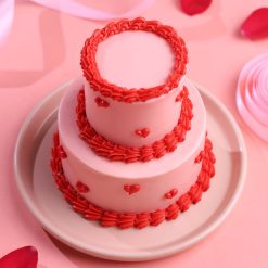 Romantic Heart Swirl Tiered Bento Cake - Image 3