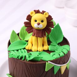 Little Lion Woodland Birthday Cake - Image 3
