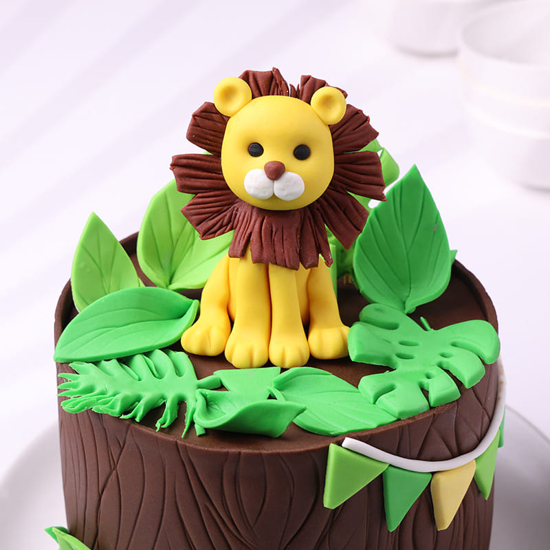 Little Lion Woodland Birthday Cake - Image 3