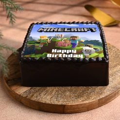Minecraft gaming birthday cake front view