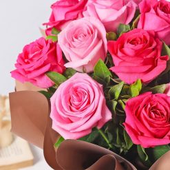Blushing pink rose embrace bouquet