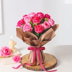 Blushing pink rose embrace bouquet