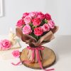 Blushing pink rose embrace bouquet