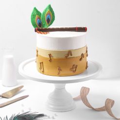 Krishna flute chocolate mini Janmashtami cake