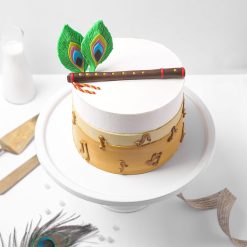 Krishna flute chocolate mini Janmashtami cake