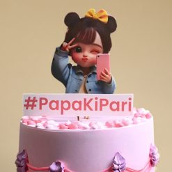 Pastel daughter celebration cake side view
