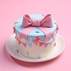 Pastel Bow Buntings Drip Cake main view