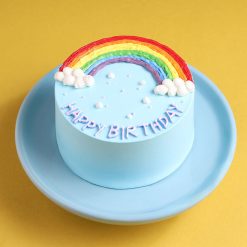 Alternative view of Pastel Rainbow Clouds Bento Cake