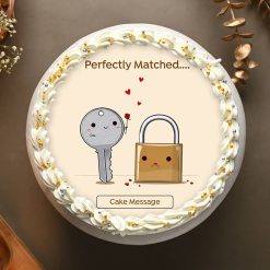 Lock And Key Couple Photo Cake - Image 3