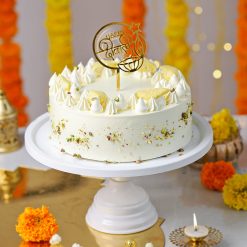 Rasmalai cake with Happy Diwali topper