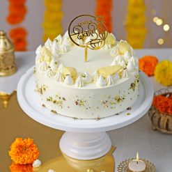 Rasmalai cream cake side view