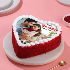 Romantic Heart Red Velvet Photo Cake original main view