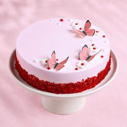Butterfly Bloom Red Velvet Celebration Cake main view