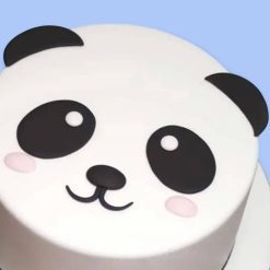 Alternative view of Smiling Panda Face Fondant Cake