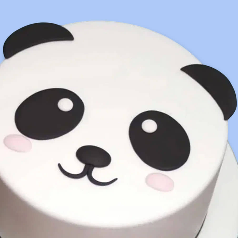 Smiling Panda Face Fondant Cake - Image 2