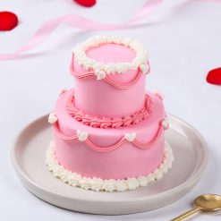 Pink Pearl Two Tier Bento Cake - Image 2