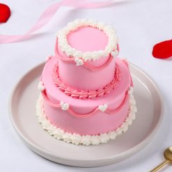Pink Pearl Two Tier Bento Cake - Image 3
