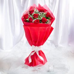 Eight Roses And Chocolate Celebration Cake - View 3