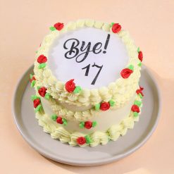 Goodbye Seventeen Fire Cake top view