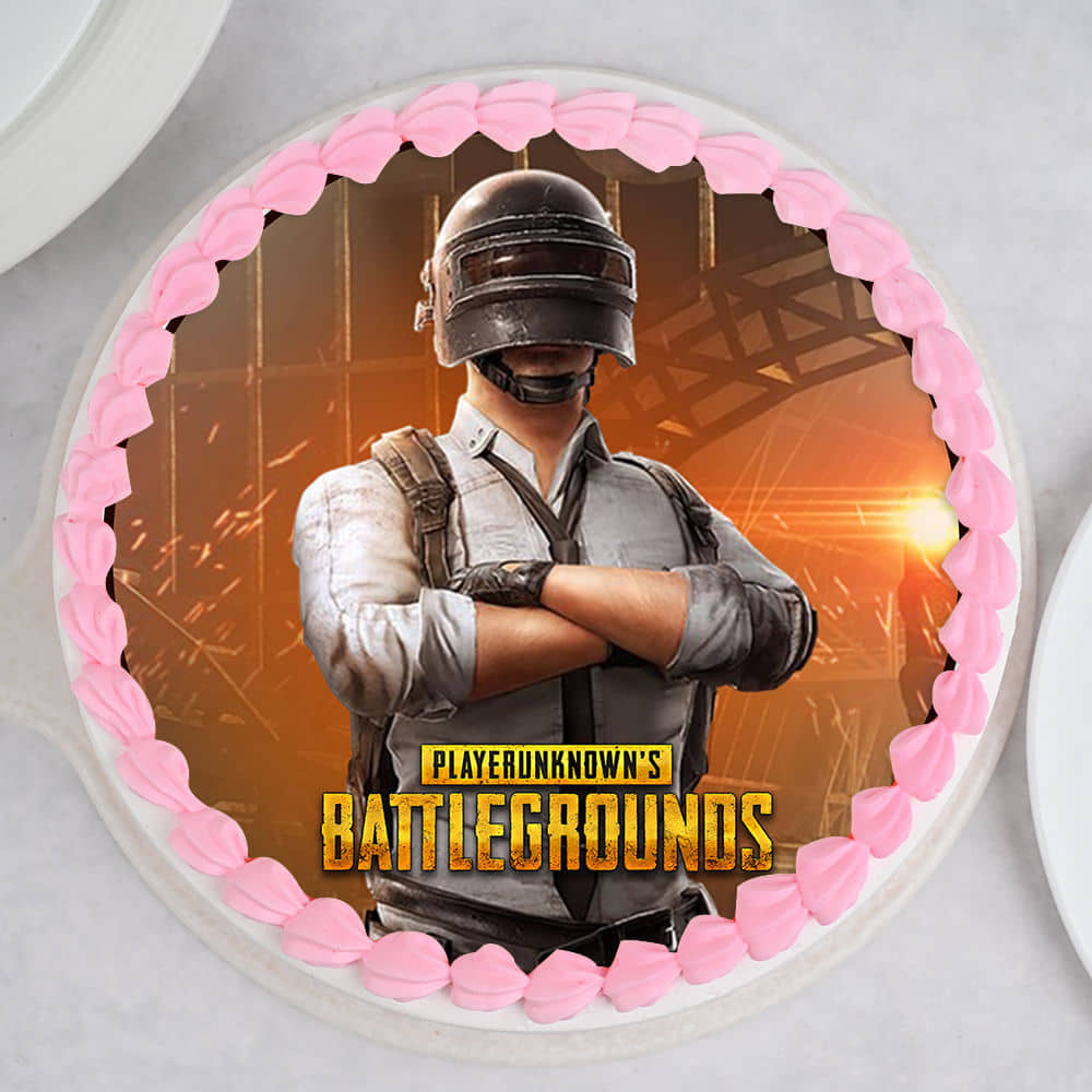 PUBG champion cake top view