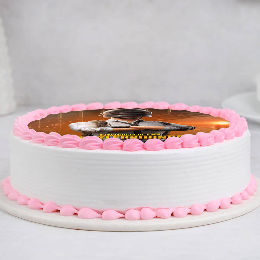 PUBG gamer theme cake side view