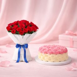Vanilla Romance With Fifteen Red Roses